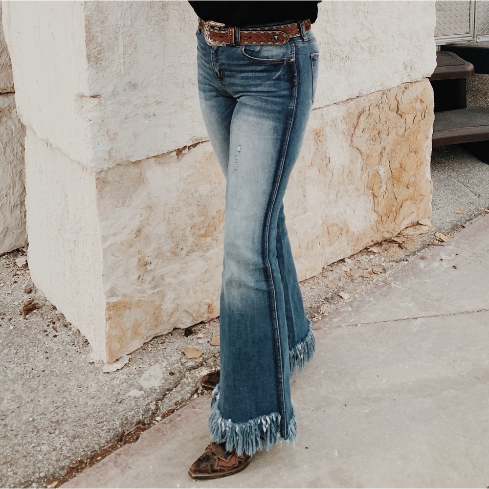 Bootcut, Flare Denim Jeans - Fringe Bottoms